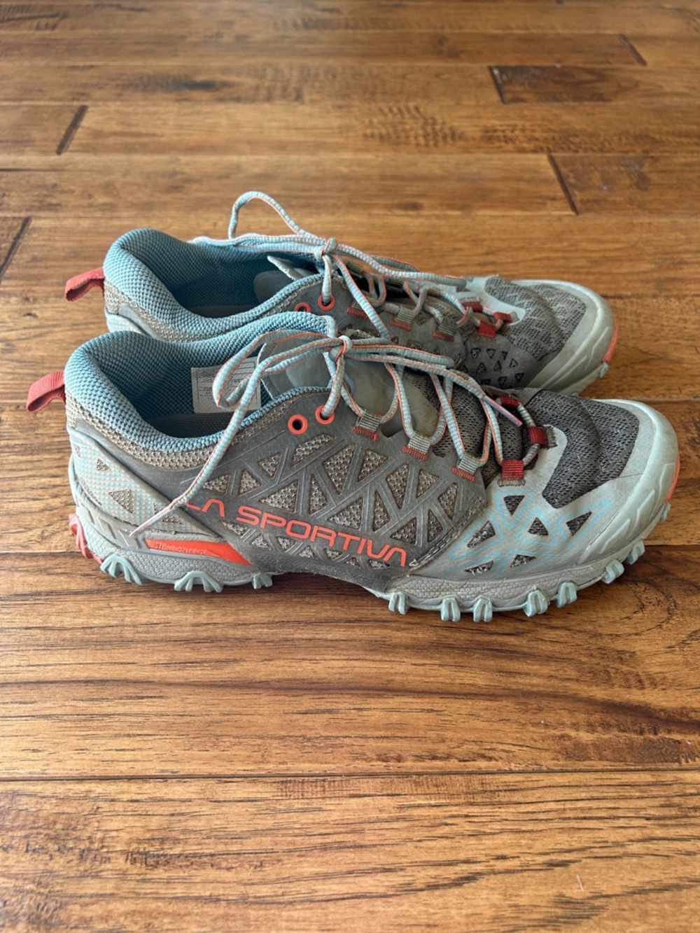 La Sportiva Bushido II Mountain Trail Running Shoes Moon / Paprika Size 8.5